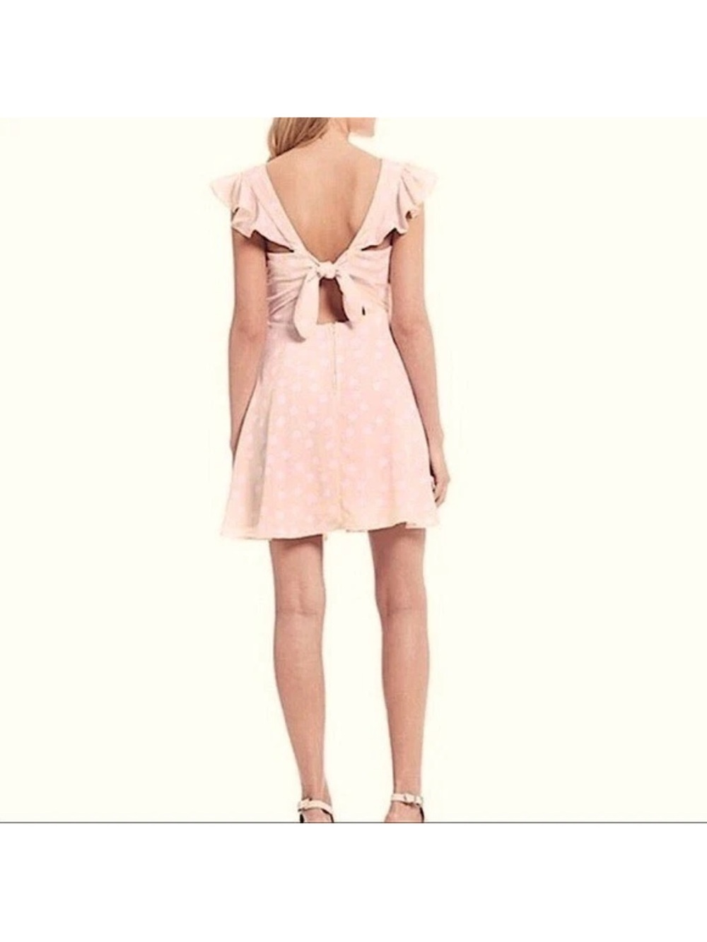 Gianni Bini Back-Tie Polka Dot Mini Dress in Light Pink